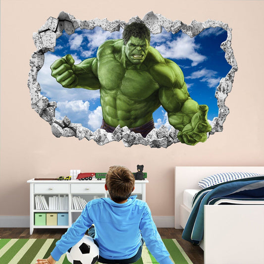 Marvel Hulk Wall Art: Superhero Decal Sticker Mural Print for Avengers Fans