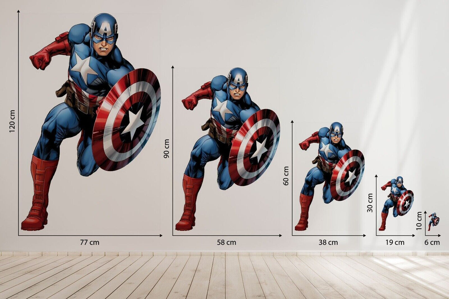 Capitan America Marvel Avengers 3d Wall Sticker Removable Children Bedroom Vinyl