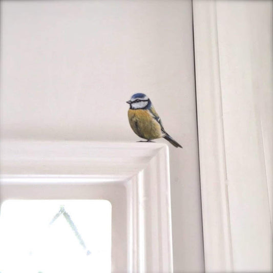 Charming Blue Tit Wall Sticker - Easy to Apply and Reposition, Peel and Stick