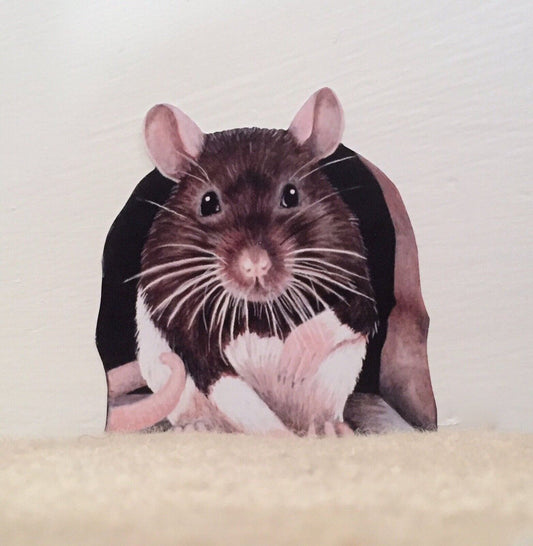 Charming Rat Wall Sticker - Easy to Apply, Reposition and Remove