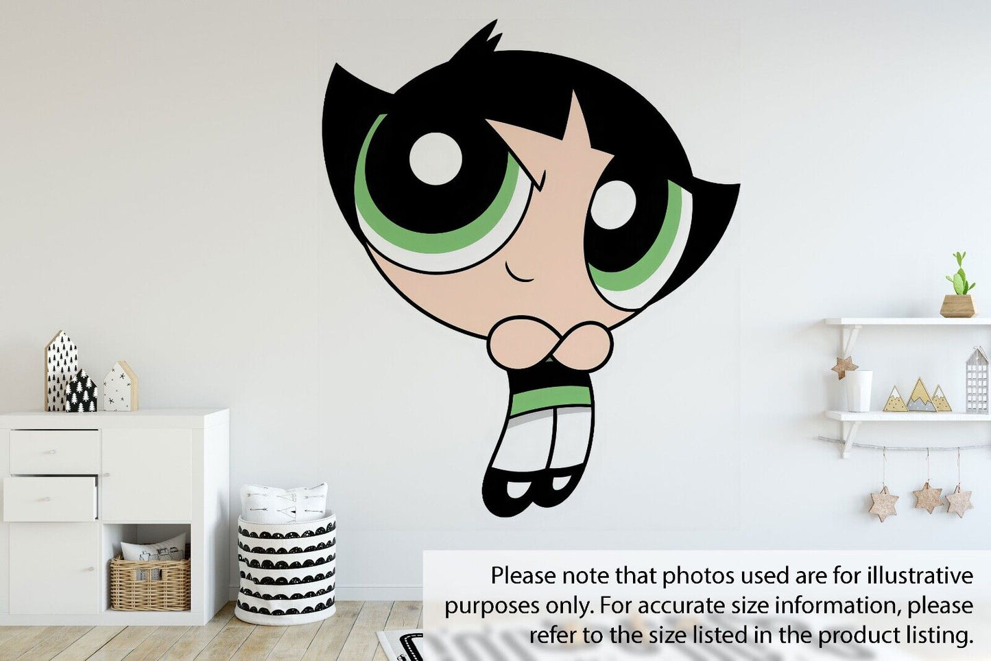 Power Girls BUTTERCUP Childrens Nursery Wall Stickers Bedroom Decal Art Vinyl