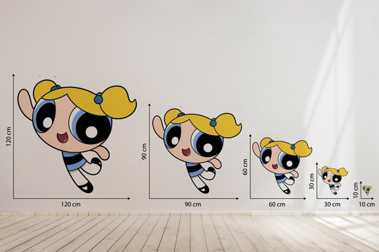 Power Girls BUBBLES Childrens Kids Nursery Wall Stickers Bedroom Decal Art Vinyl