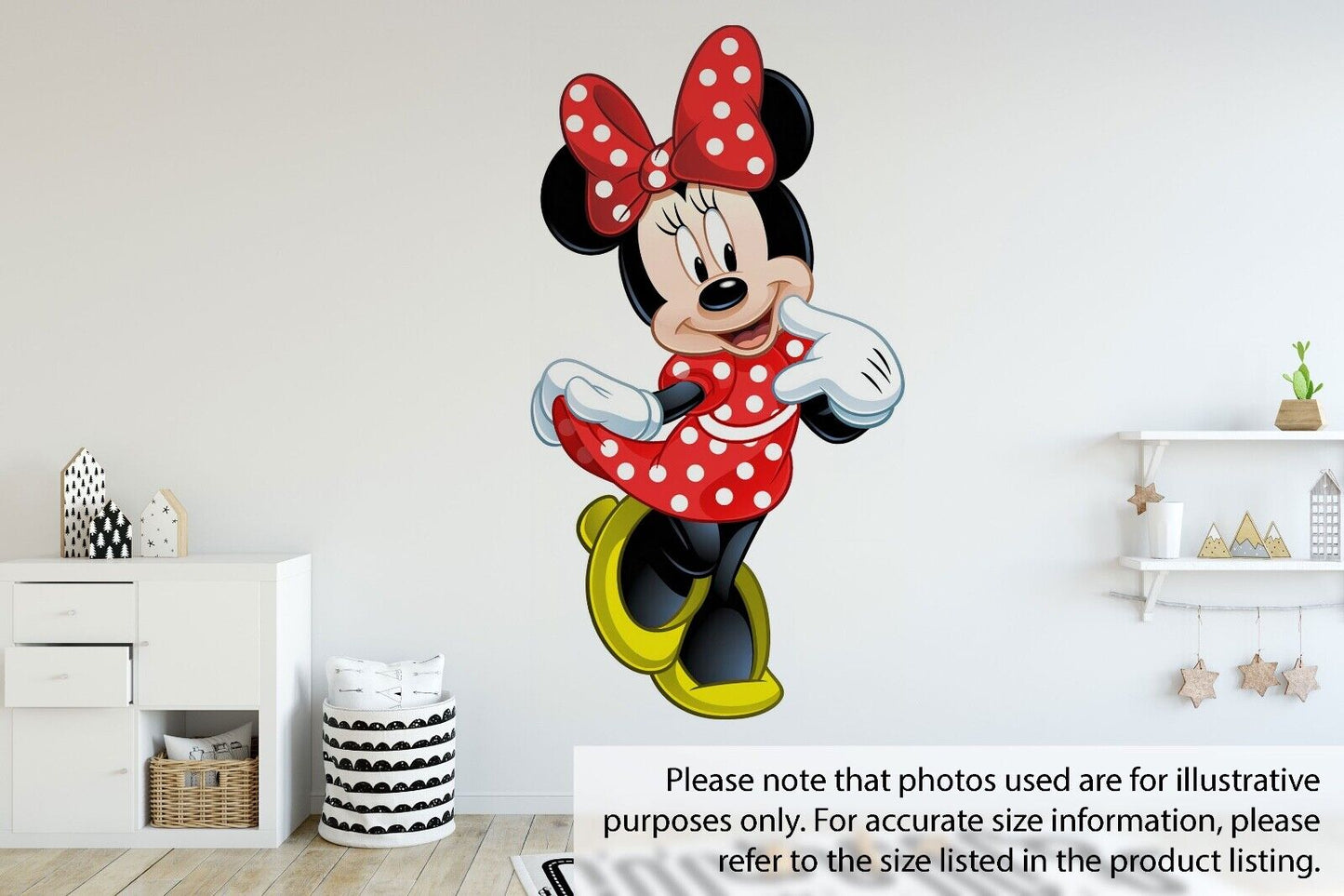 Minnie Mouse Childrens Kids Nursery Wall Stickers Bedroom Decal Art Vinyl