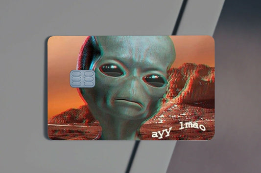 Ayy LMAO Alien Funny Meme Credit Card Skin