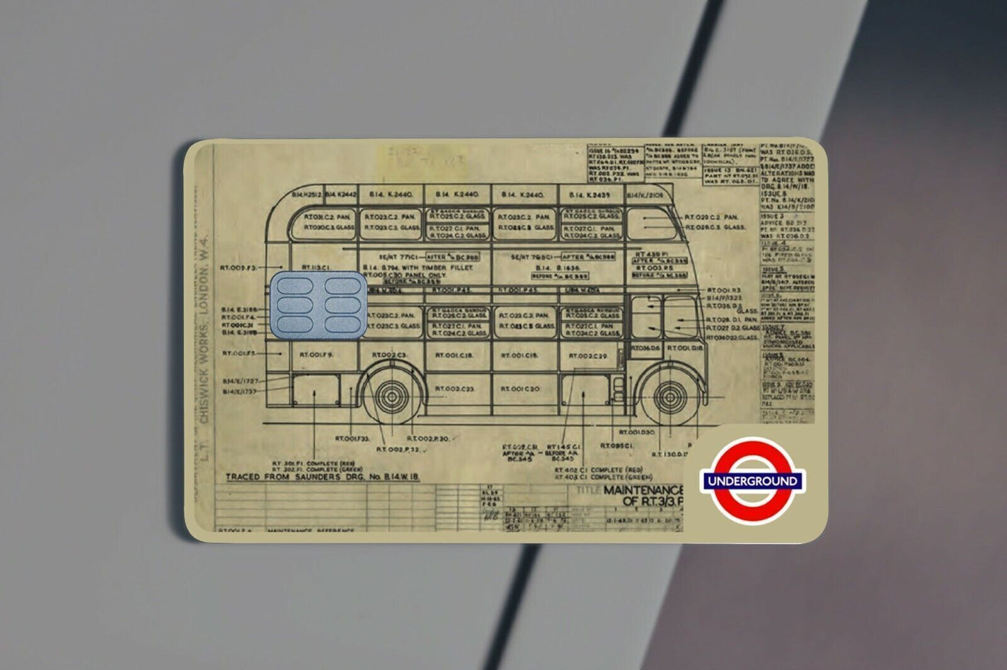 Double Decker Illustration Underground Credit Card Sticker Credit Card Skin