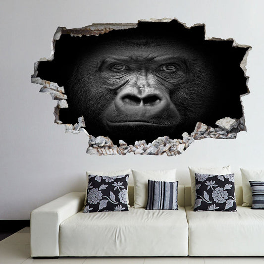 Gorilla Portrait Wall Decal Sticker Mural Poster Print Art Kids Bedroom Home